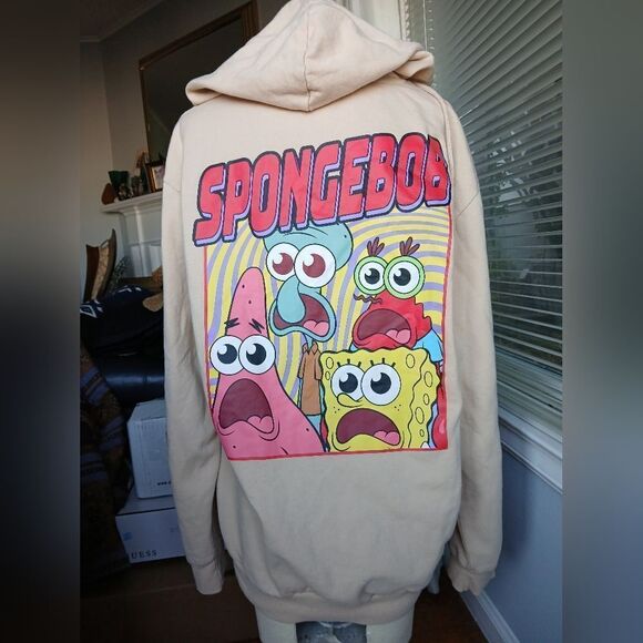 Nickelodeon Spongbob Hoodie Large Back Patch Size XL - Picture 1 of 9